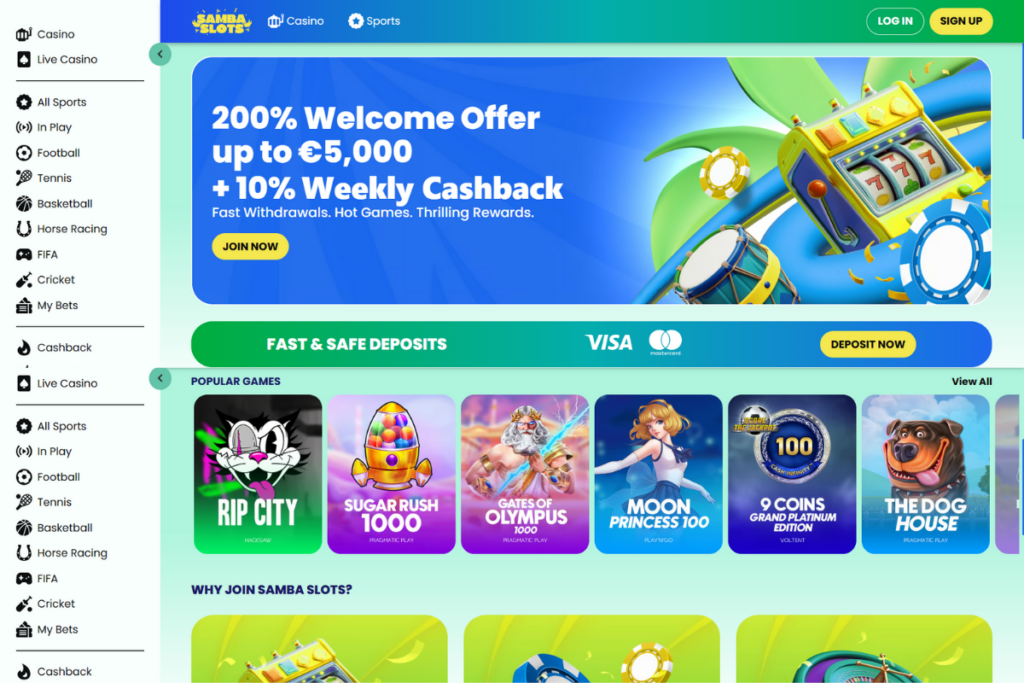 samba slots online casino