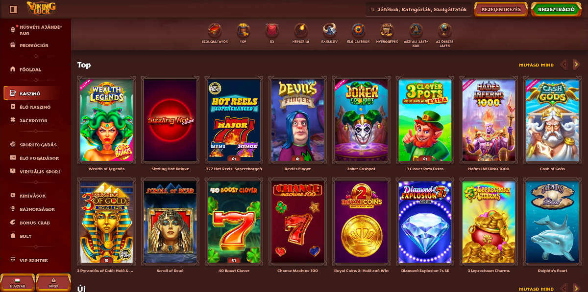 A legjobb legális online kaszinó oldalak Magyarországon Viking Luck