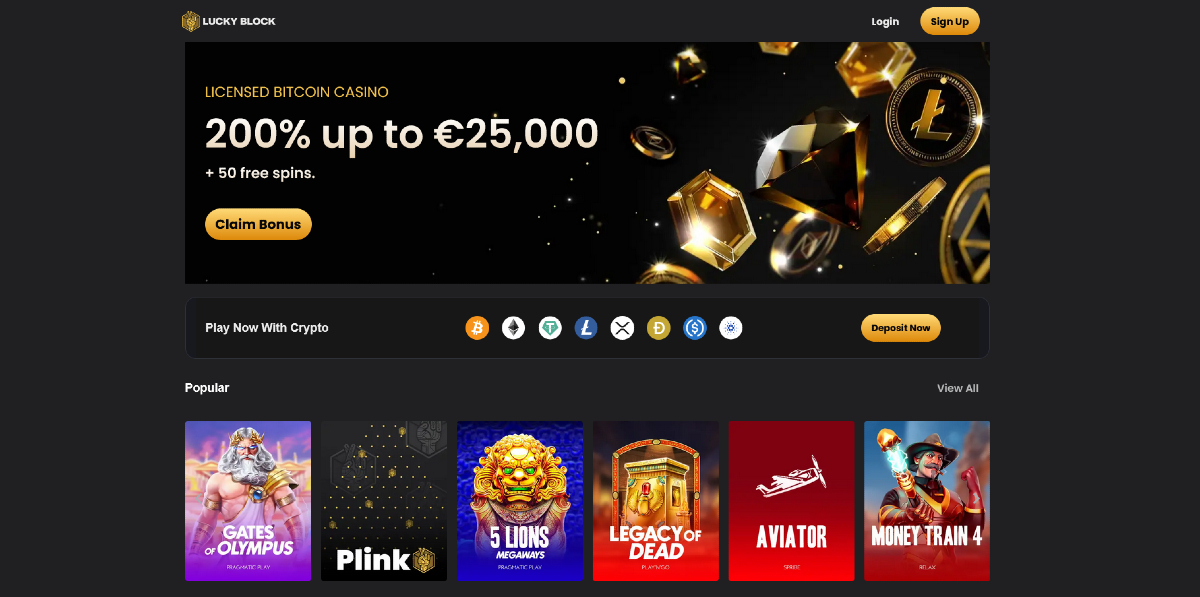 Lucky Block Legjobb kripto és bitcoin kaszinók