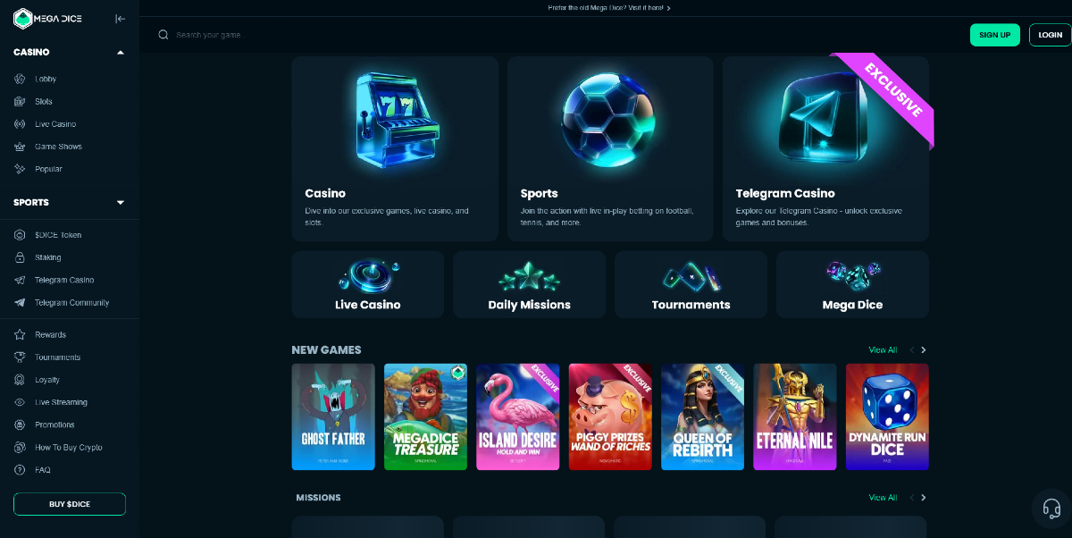 Mega Dice Legjobb kripto és bitcoin kaszinók