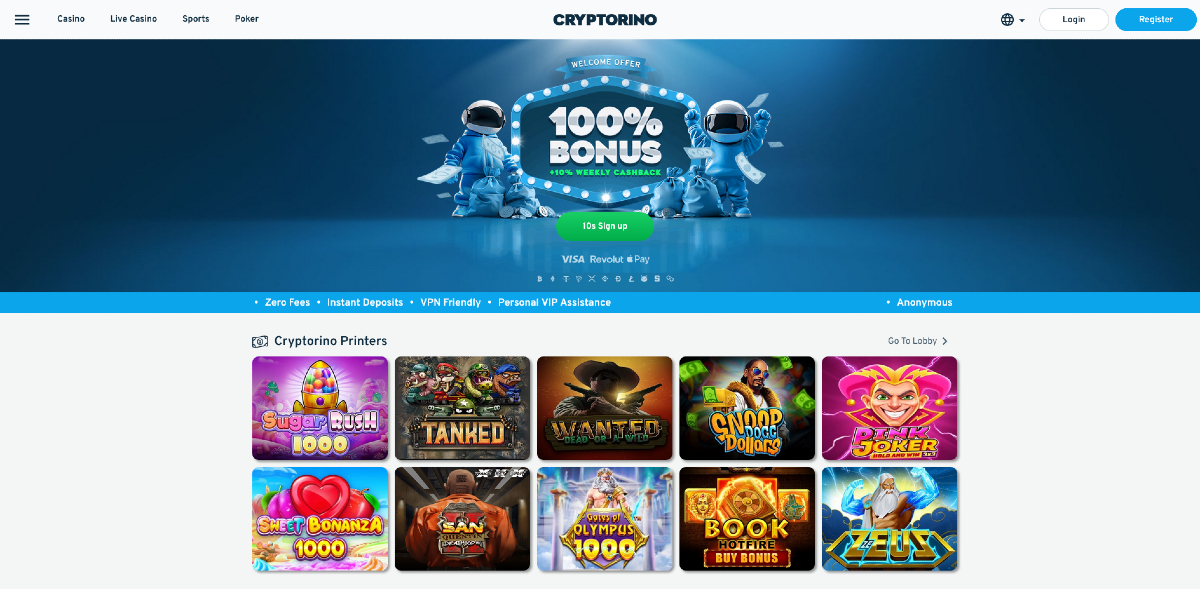 cryptorino Legjobb kripto és bitcoin kaszinó