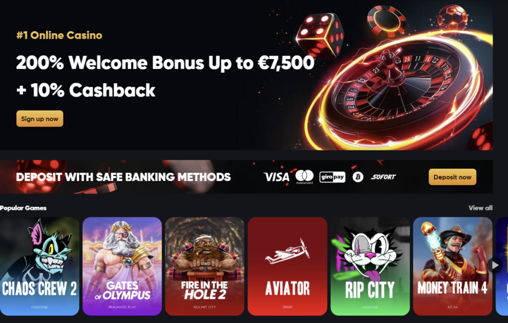1. Instant Casino – užsienio kazino su įvairiais mokėjimo būdais ir įspūdingomis akcijomis