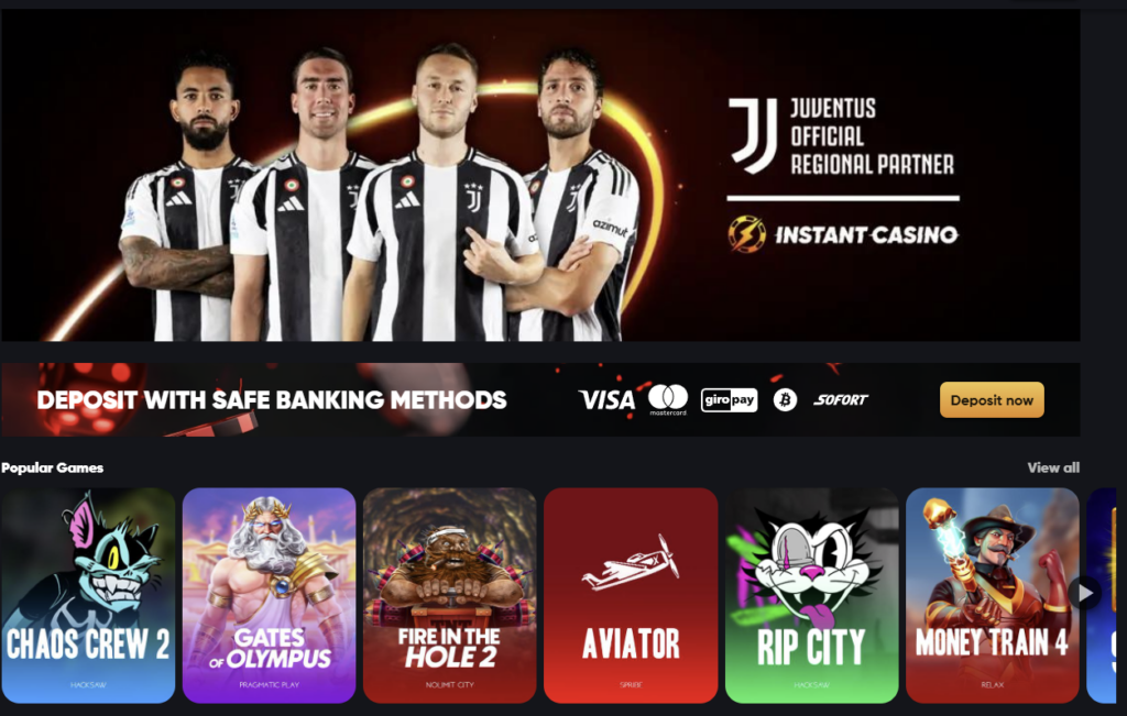 1. Instant Casino – vienas geriausių kazino internete su momentiniais išmokėjimais