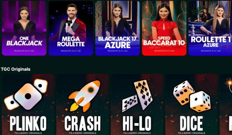 3. TG Casino – geriausias mobiliajam skirtas anoniminis kriptovaliutų kazino