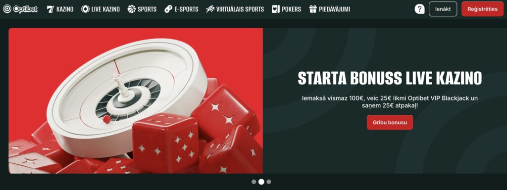 Optibet - Viens no lielākajiem Latvijas kazino ar plašu spēļu un sporta likmju izvēli