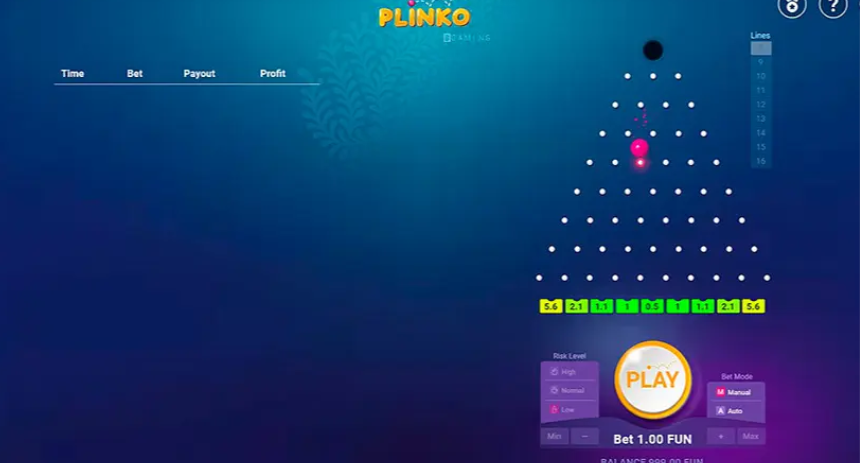 Plinko spēle