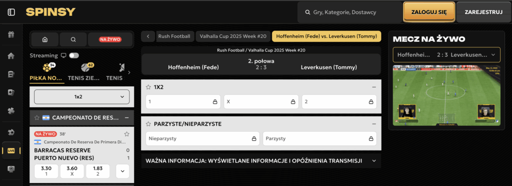 Spinsy na żywo