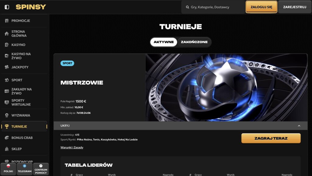 Spinsy turnieje