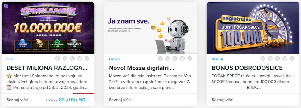 Mozzart - Kladionica koja daje veći bonus od 10 €